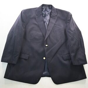 Chaps Ralph Lauren 52R Navy Blue 100%‎ Wool Gold Button Blazer Jacket Sport Coat